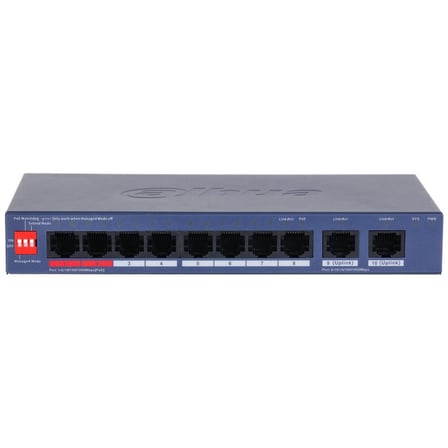 Dahua CS4010-8GT-110 8 Port Gigabit + 2 Port Gigabit RJ45 Uplink Cloud Yönetilebilir 110W POE Metal 
