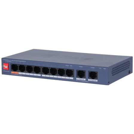 Dahua CS4010-8ET2GT-60 8 Port 10/100 + 2 Port Gigabit Uplink Cloud Yönetilebilir 60W POE Metal Kasa 