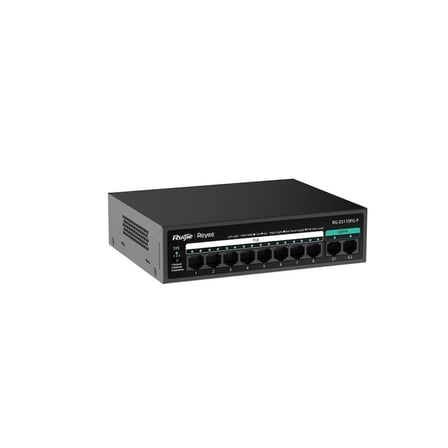 Ruijie Reyee RG-ES110FG-P 8 Port 10/100 + 2XGB RJ45 Uplink Metal Kasa 110W POE Switch