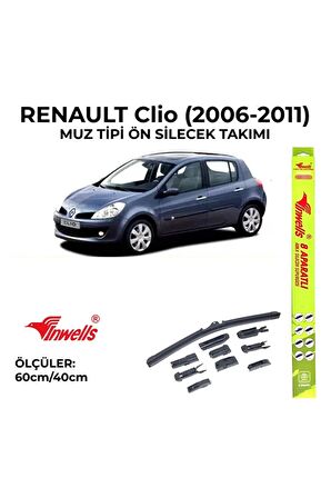 Renault Clio 3 (2006-2011) Ön Silecek Takımı 600x400mm (aparatlı) -