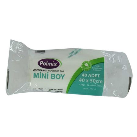Çöp Torbası Mini Boy 40x50Cm 70Gr 12Mikron 10Lt Şeffaf Rulo 40 Adet - OEM458-10171