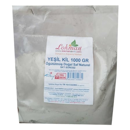 Yeşil Kil Öğütülmüş Doğal Saf Naturel 1000 Gr Paket - OEM458-10327