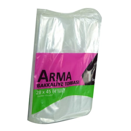 Naylon Torba Arma Şeffaf Bakkaliye Kuruyemiş Şeker Torbası 28x45 (4 lük ) Takribi 115 Adet 1000 Gr -