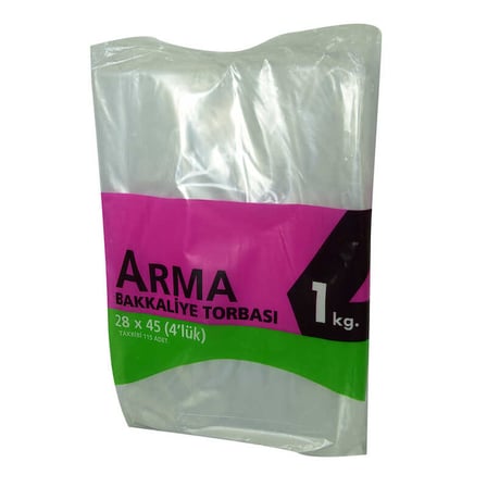 Naylon Torba Arma Şeffaf Bakkaliye Kuruyemiş Şeker Torbası 28x45 (4 lük ) Takribi 115 Adet 1000 Gr -