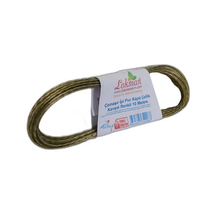 Çamaşır İpi Pvc Kaplı Çelik Karışık Renkli 10 Metre 1 Adet - OEM458-11000
