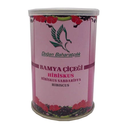 Afrika Bamya Çiçeği Hibiskus Mekke Gülü Doğal 100 Gr Teneke Kutu - OEM458-321