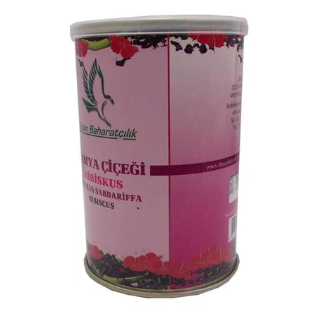 Afrika Bamya Çiçeği Hibiskus Mekke Gülü Doğal 100 Gr Teneke Kutu - OEM458-321