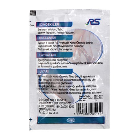 Ayak Kokusu Önleyici Toz 10 Gr Paket - OEM458-705