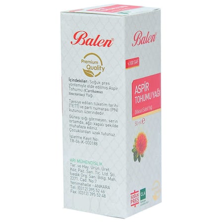 Aspir Tohumu Yağı Soğuk Pres 50 ML Cam Şişe - OEM458-8808