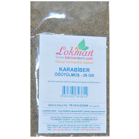Karabiber Doğal Öğütülmüş Saf 26 Gr Paket - OEM458-8852
