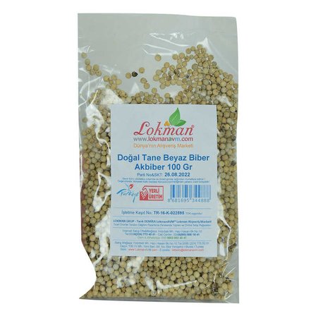 Doğal Tane Akbiber Beyaz Biber Beyaz Karabiber 100 Gr Paket - OEM458-9936