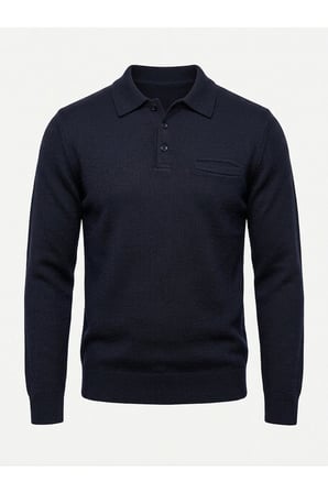 ERKEK POLO YAKA TRİKO KAZAK BEL LASTİKLİ ÇELİK ÖRGÜ KLASİK KALIP