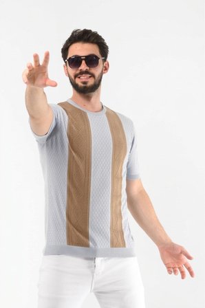 PAMUKLU DESENLİ TRİKO TSHİRT