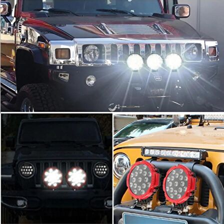 51 Watt 17 Ledli Off Road Sis Gündüz Farı Projektör Lambası 17 cm 1 ADET