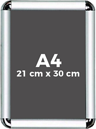 A4 21X30 cm Rondo Köşe Alüminyum Aç Kapa Çerçeve