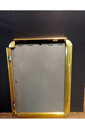 A4 Sarı Alüminyum Çerçeve Rondo Köşe Aç Kapa Açılır Kapanır