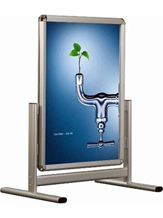 B2 50X70 cm Çift Iki Taraflı Kısa Ayak Alüminyum Reklam Poster Kaldırım Pano