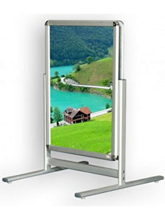 B2 50X70 cm Çift Iki Taraflı Kısa Ayak Alüminyum Reklam Poster Kaldırım Pano