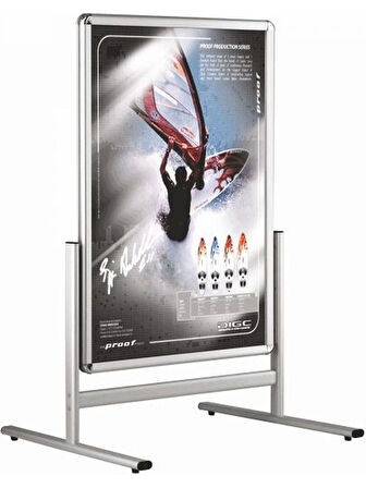 B2 50X70 cm Çift Iki Taraflı Kısa Ayak Alüminyum Reklam Poster Kaldırım Pano