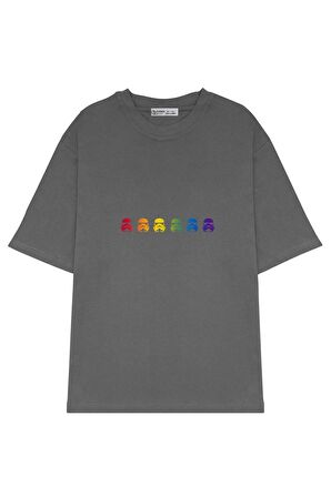 Unisex Oversize T-shirt Star Wars Rainbow Stormtrooper Helmets Gradient
