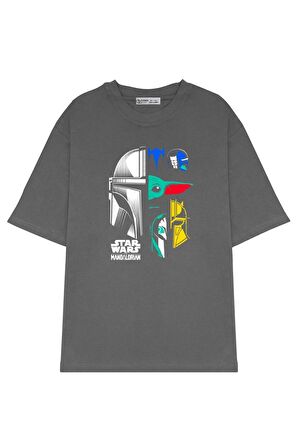 Unisex Oversize T-shirt The Mandalorian Character Blocks