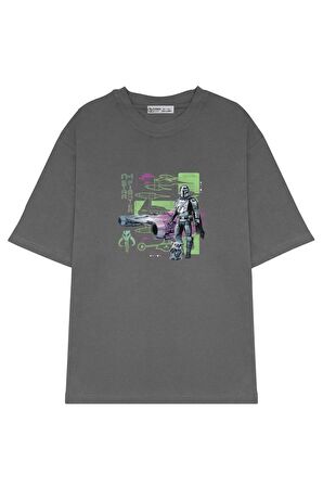 Unisex Oversize T-shirt The Mandalorian Starfighter Outline
