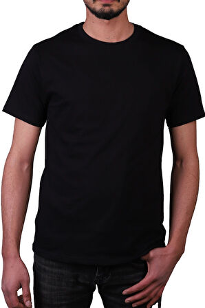 Erkek %100 Pamuk Süprem Penye Regular Kesim Bisiklet Yaka Düz T-Shirt