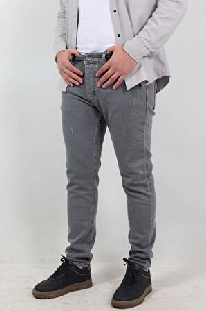 Slim Fit Erkek Kot Pantolon Gri