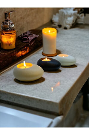 Minimal Dekoratif Beton Tealight Mumluk 3'lü Set