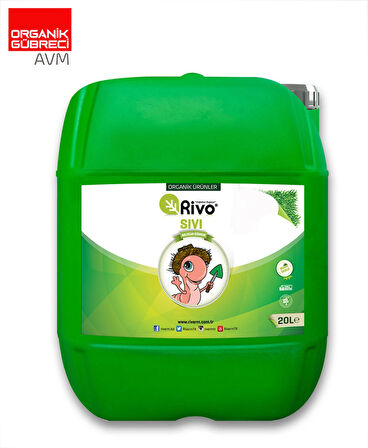 Riverm - Rivo Sıvı Organik Solucan Gübresi 20 Litrelik Plastik Bidonda