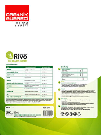 Riverm - Rivo Sıvı Organik Solucan Gübresi 20 Litrelik Plastik Bidonda