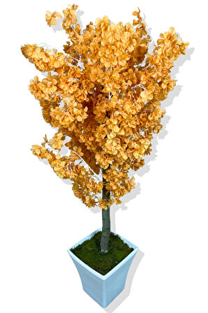 SOMON LÜX YONCA YAPRAK BAHAR DALI YAPAY AĞAÇ 160 CM BEYAZ KARE SAKSI