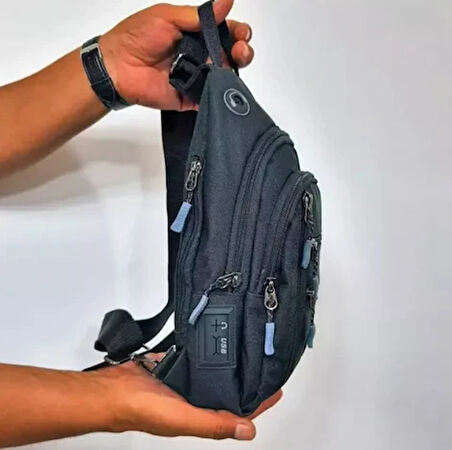 OGDO - Tek Omuz Askılı Polyester Sırt - Göğüs Çantası - Body Bag - 3473