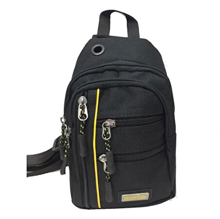 OGDO - Tek Omuz Askılı Krinkle Sırt - Göğüs Çantası - Body Bag - 4925
