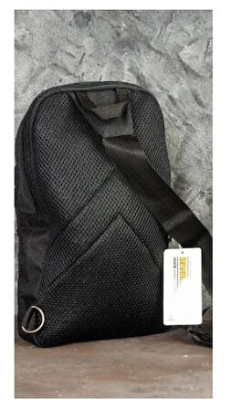 OGDO - Çapraz Sırt Omuz Göğüs Su Geçirmez Askılı Unisex Siyah Çanta - 4926