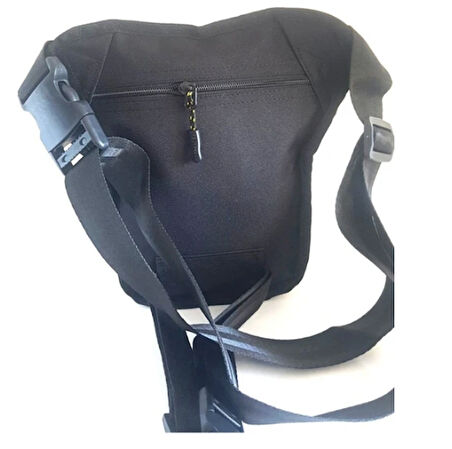 OGDO - Unisex Siyah Motorcu Bacak ve Çapraz Çanta - 4963
