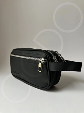 OGDO - Erkek Siyah Deri Portföy Clutch ve Günlük El Çantası - 5011