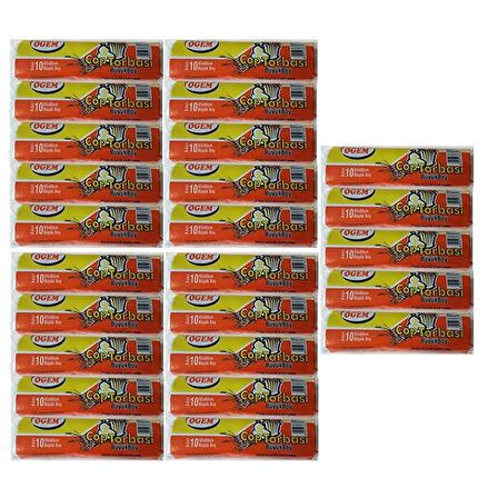 Büyük Boy Çöp Poşeti (65 x 80 cm) 10 Lu Rulo x 25 Paket Çöp Torbası Siyah