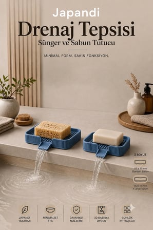 Ognami Japon Minimalist Drenaj Tepsisi - Su Tahliyeli Banyo & Mutfak Düzenleyici