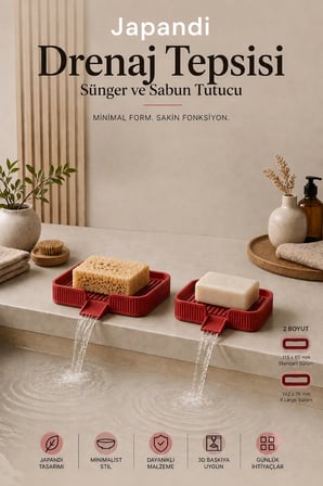 Ognami Japon Minimalist Drenaj Tepsisi - Su Tahliyeli Banyo & Mutfak Düzenleyici