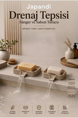 Ognami Japon Minimalist Drenaj Tepsisi - Su Tahliyeli Banyo & Mutfak Düzenleyici