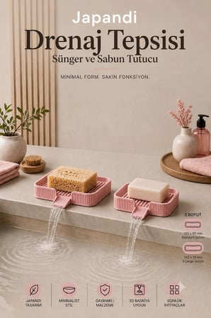 Ognami Japon Minimalist Drenaj Tepsisi - Su Tahliyeli Banyo & Mutfak Düzenleyici