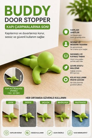 3D Baskı Sevimli Figürlü Kapı Tutucu | Pratik Doorstop Kapı Sabitleyici | Ev Ofis İçin Kapı Stoperi+