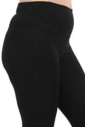Vücuda Oturan Fit Görünüm – Toparlayıcı Kesim Kadın Siyah Yüksek Bel Günlük Ve Spor Tayt