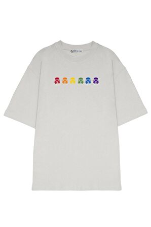 Unisex Oversize T-shirt Star Wars Rainbow Stormtrooper Helmets
