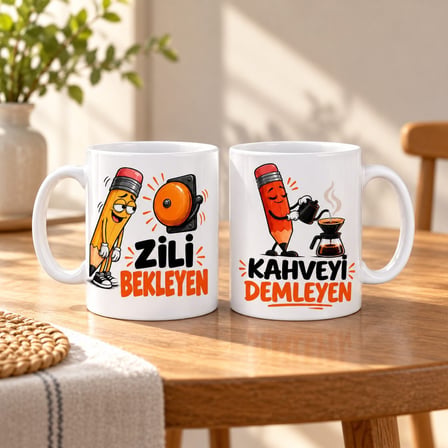Öğretmen Dayanışması 2`li Porselen Kupa Seti - MODEL 758