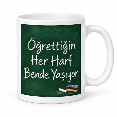 Öğrettiğin Her Harf Bende Yaşıyor Tasarımlı Porselen Kupa - MODEL 371