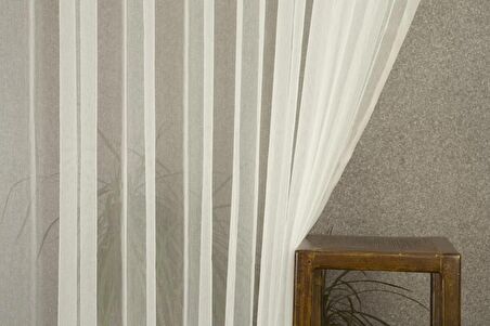 Massarelli Yeni Nesil Organza Tül Ekru  1-2,5 Orta Sık Pile 