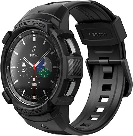 Spigen Samsung Galaxy Watch 4 Classic (46mm) ile Uyumlu Kılıf & Kordon Rugged Armor Pro Black - ACS03832 TEŞHİR