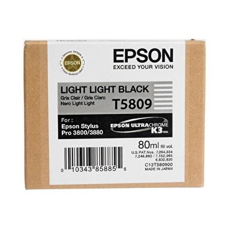 Epson T5809-C13T580900 Açık Açık Siyah Kartuş